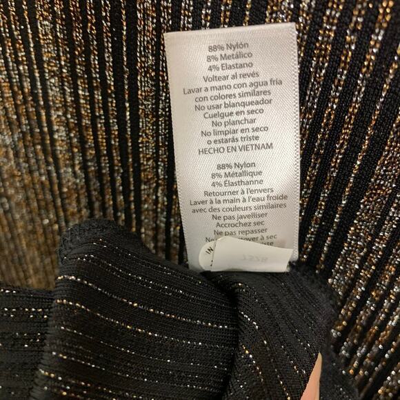 Lularoe Carley Elegant Silver Gold Black Metallic Hi Lo Striped  Dress- Size S - Picture 8 of 8